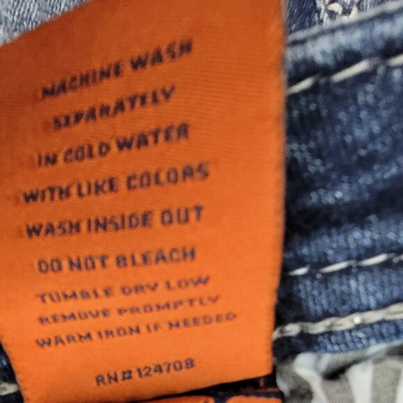 Rock Revival Jeans Womens 31 Blue Yalen Stretch 32x31 Mid Rise Skinny - Picture 12 of 16